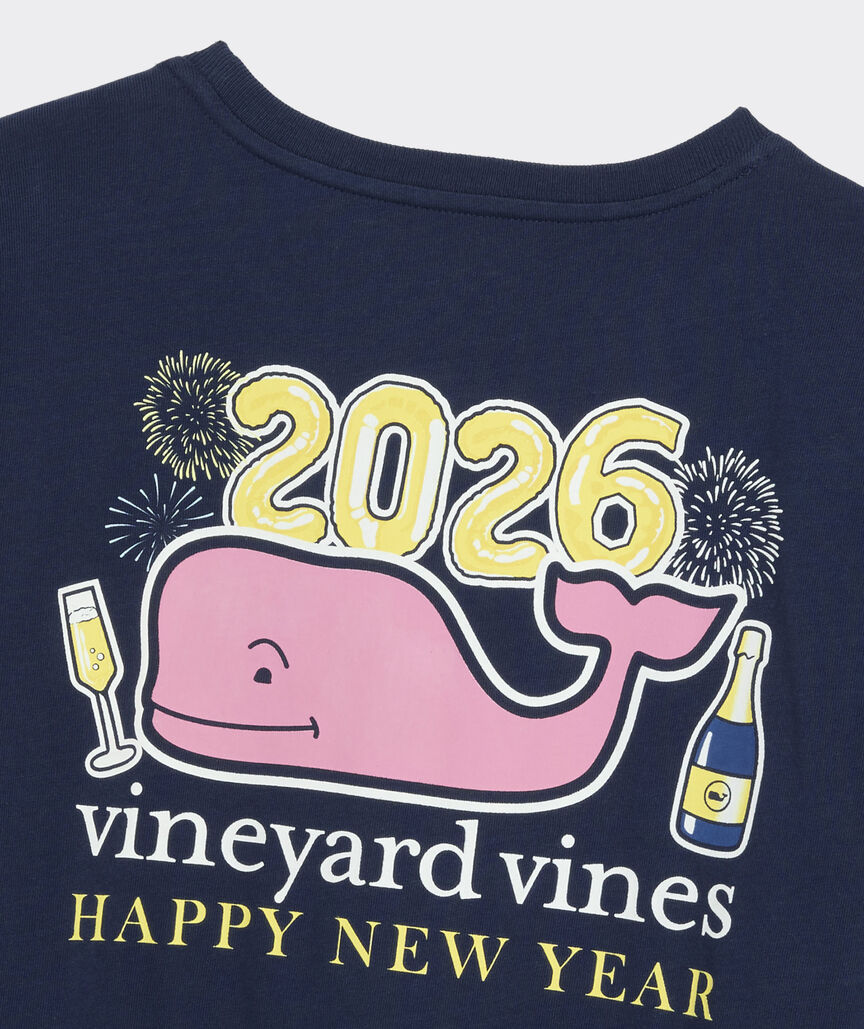 Women's 2026 New Year's Eve Whale Long-Sleeve Pocket Tee