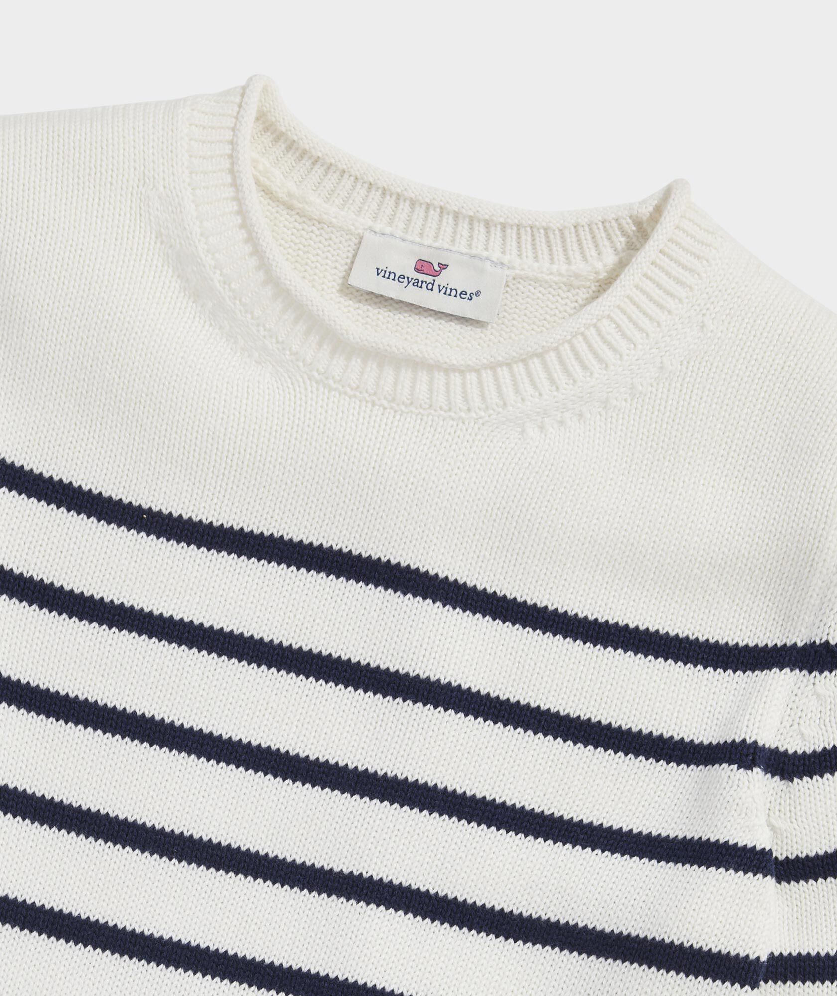 Girls’ Breton Stripe Rollneck Sweater