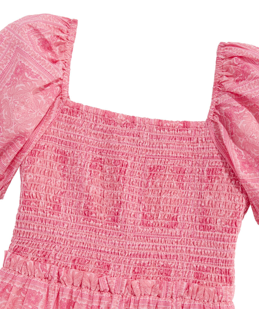 OUTLET Girls' Smocked Cora Tile Dress