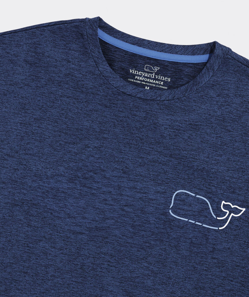 On-The-Go Whale Outline Short-Sleeve Harbor Performance Tee