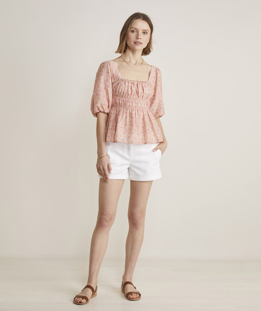 Square Neck Puff-Sleeve Top