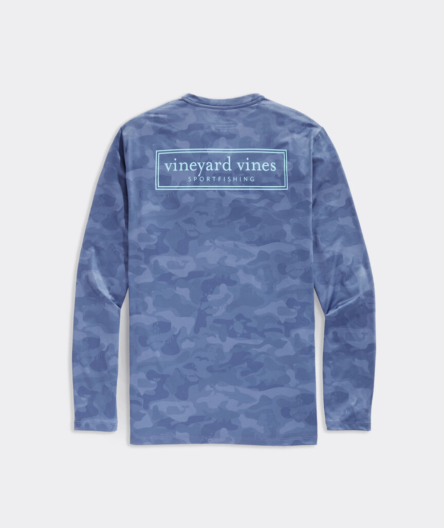 Camo Logo Box Long-Sleeve Harbor Performance Tee