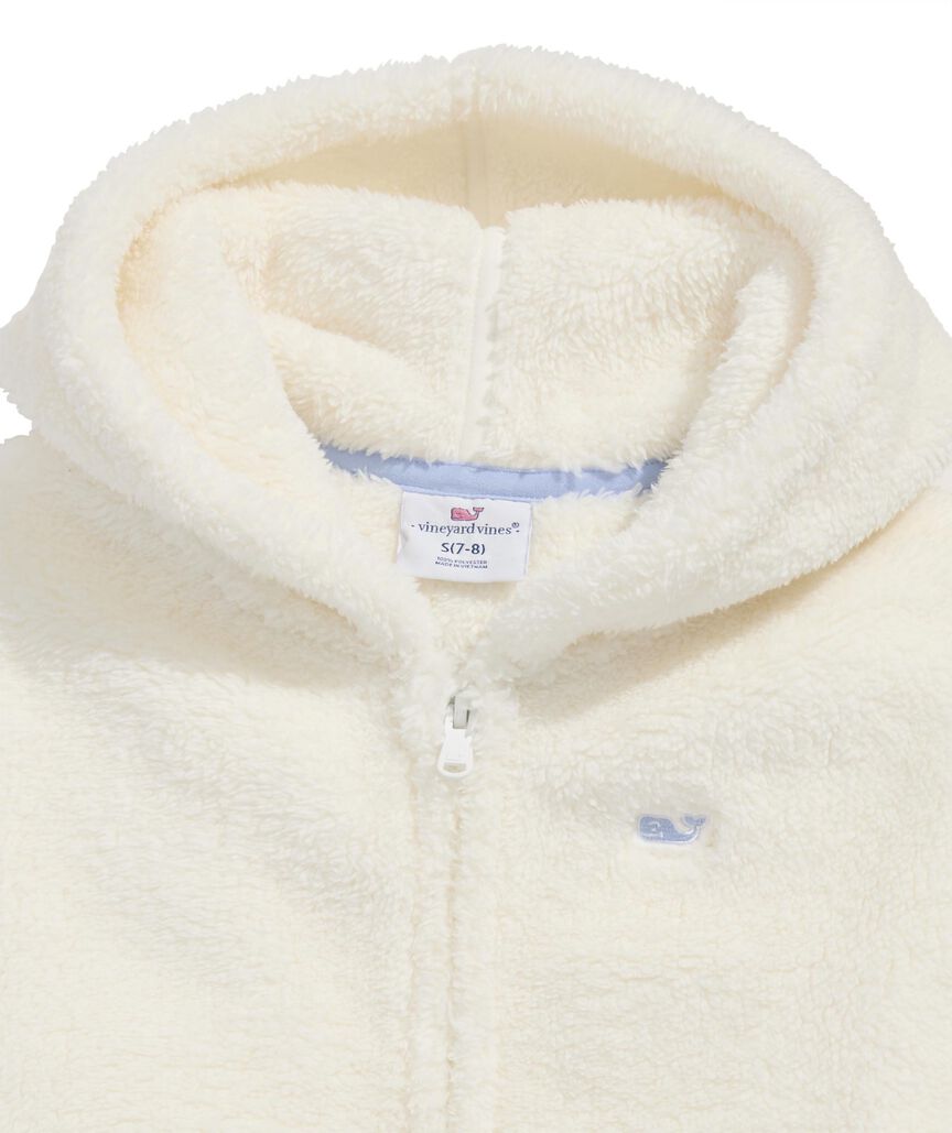 OUTLET Girls' Fuzzy Hooded Vest