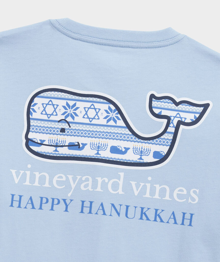 Boys' Hanukkah Whale Long-Sleeve Pocket Tee