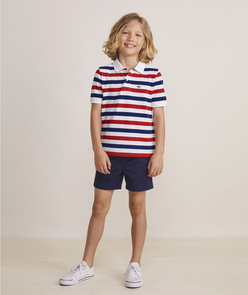 Boys' Striped Heritage Pique Polo