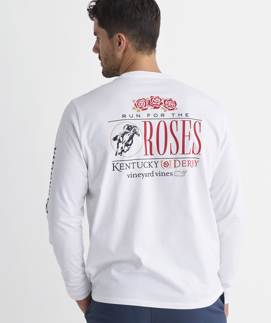 Kentucky Derby Run For The Roses Long-Sleeve Pocket Tee