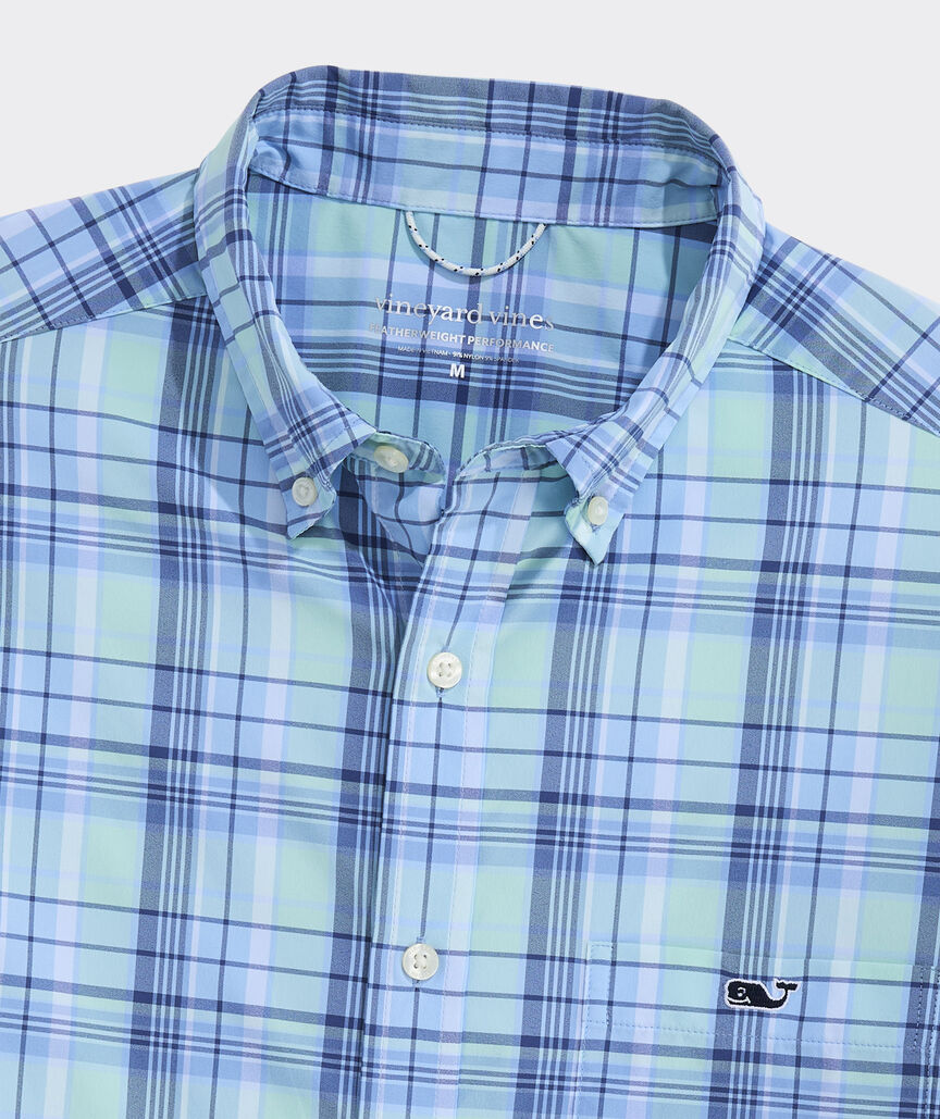 Performance Conch Shell Plaid Short-Sleeve Featherweight Shirt