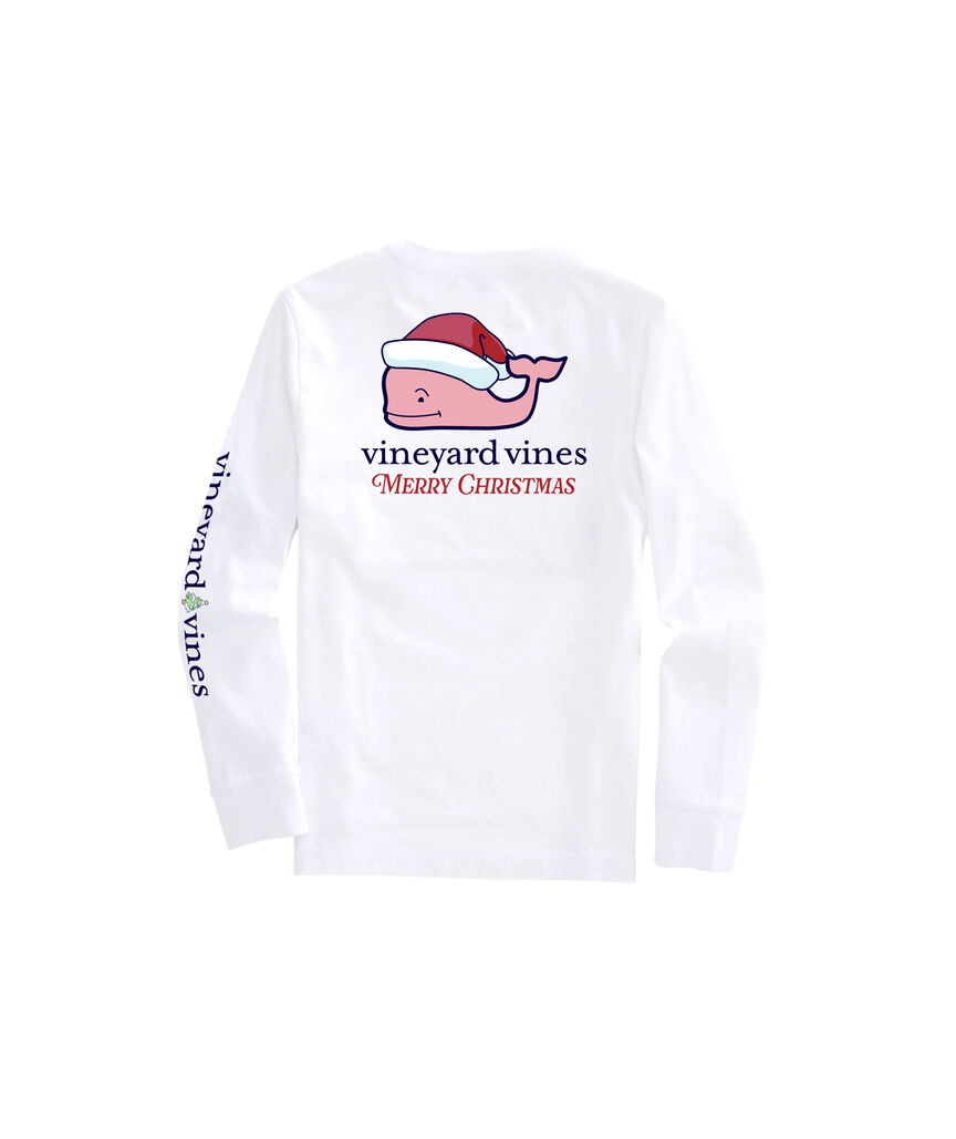 OUTLET Kids' Santa Whale Long-Sleeve Pocket Tee