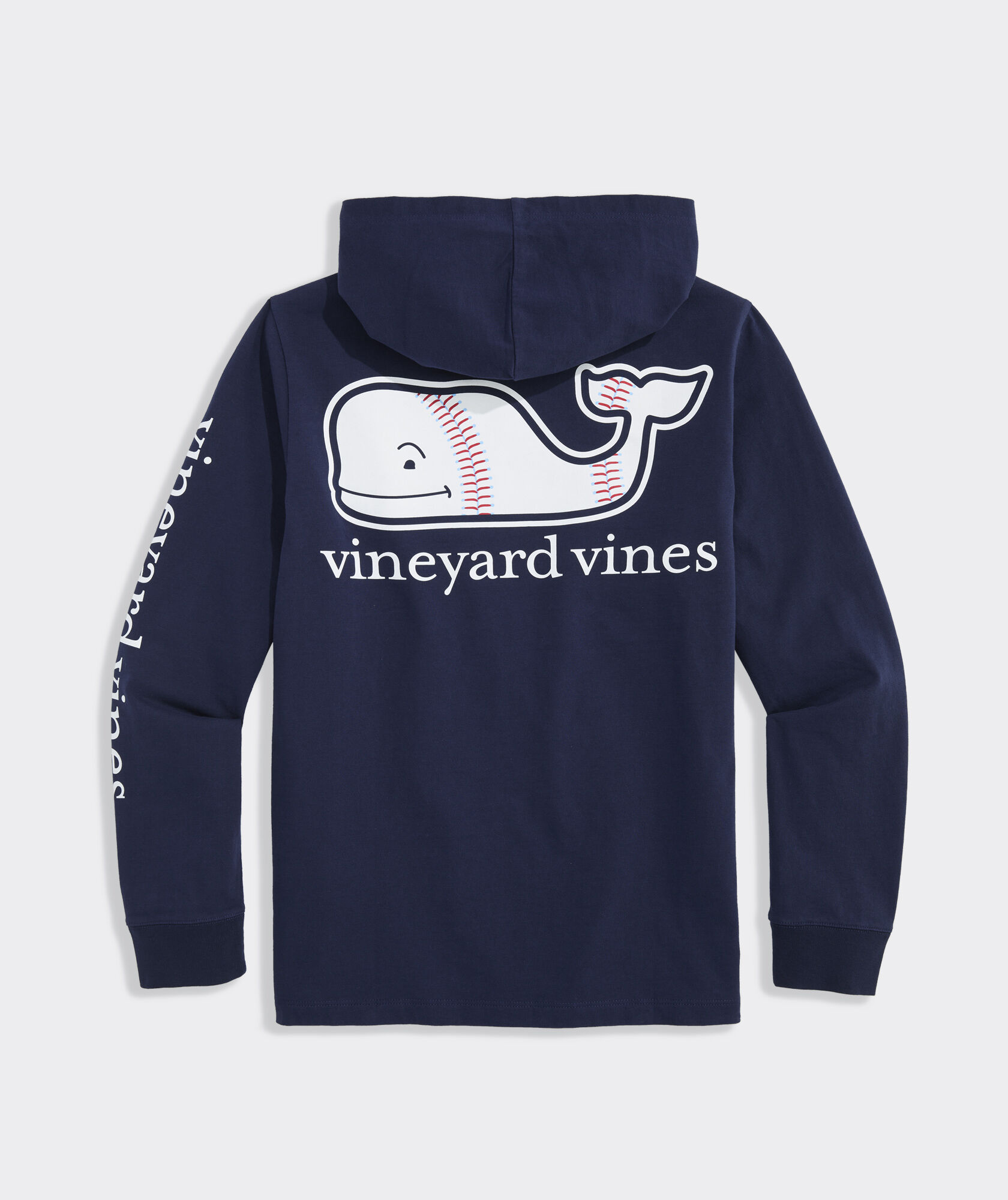 Boys' Baseball Whale Long-Sleeve Hoodie Tee