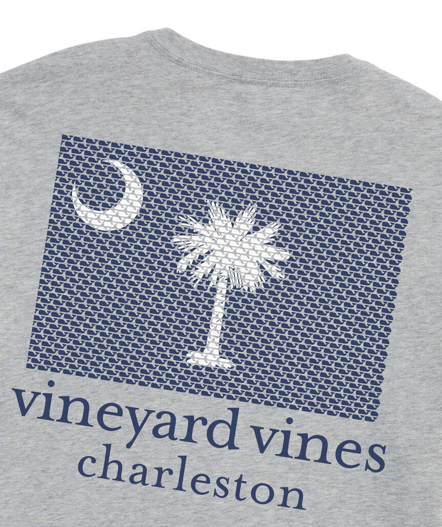 OUTLET Charleston South Carolina Flag Palm & Crescent Short-Sleeve Pocket Tee
