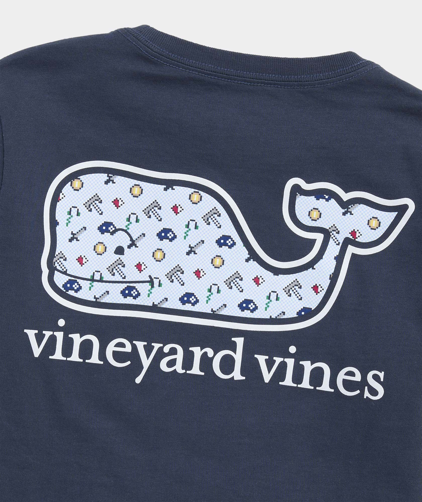 Boys' Pixel Gamer Whale Long-Sleeve Pocket Tee