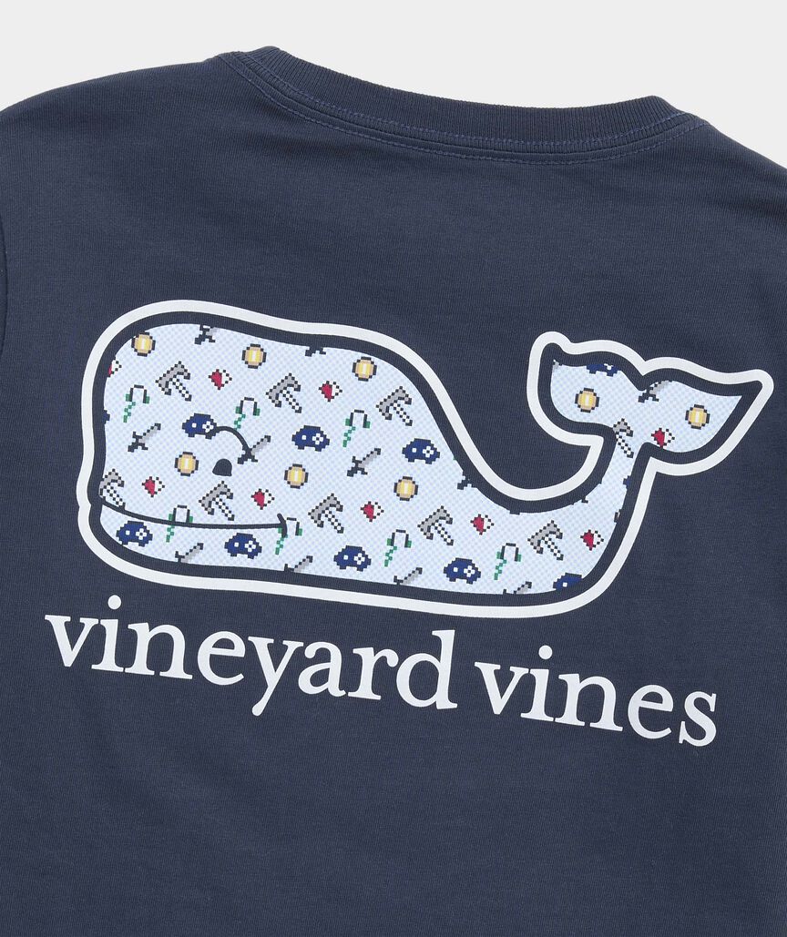 Boys' Pixel Gamer Whale Long-Sleeve Pocket Tee