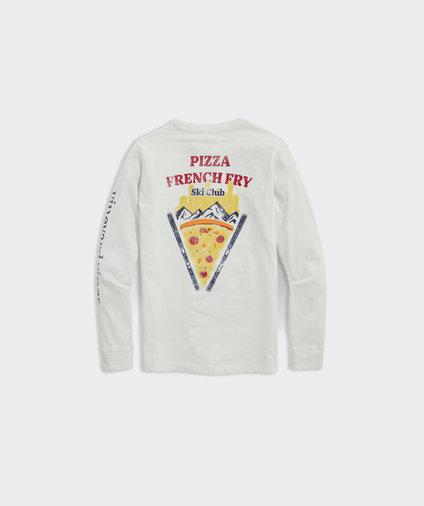 Boys' Pizza French Fry Ski Club Long-Sleeve Pocket Tee