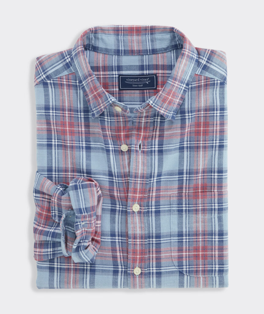 Folly Beach Plaid Island Cotton Shirt