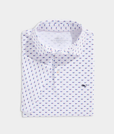 Vineyard Vines Printed Sankaty Polo Shirt (MicWhl LghthouseRed) (Size: XL)
