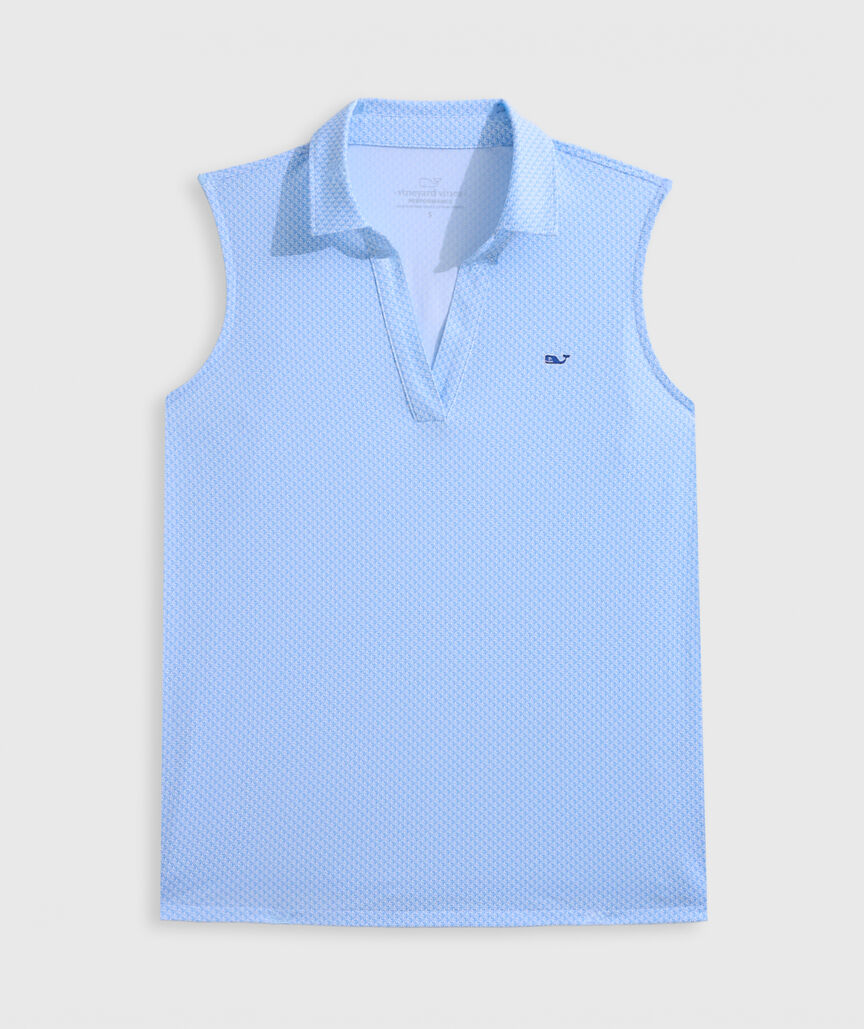 OUTLET Women's Sleeveless Printed Performance Popover Polo