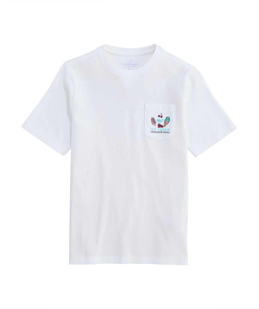 OUTLET Girls' Glitter Ice Cream Truck Short-Sleeve Pocket Tee