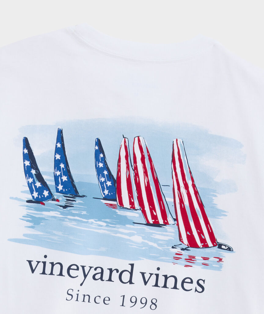American Flag Sails Short-Sleeve Pocket Tee