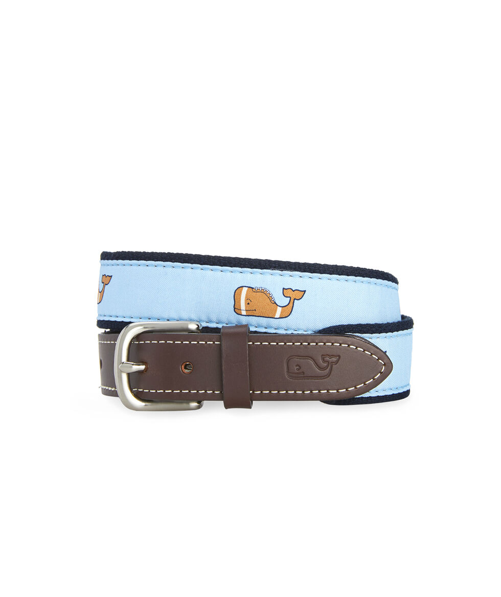 Shop Boys Football Whale Canvas Club Belt at vineyard vines