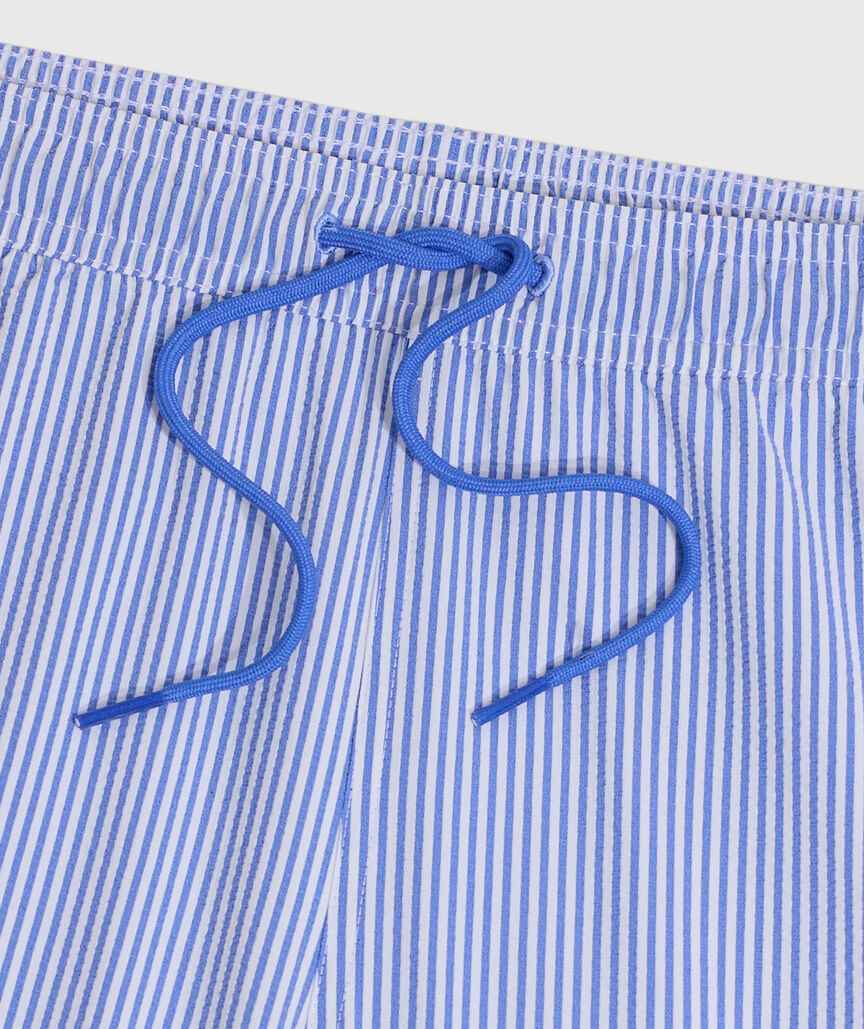 OUTLET 7 Inch Seersucker Chappy Swim Trunks