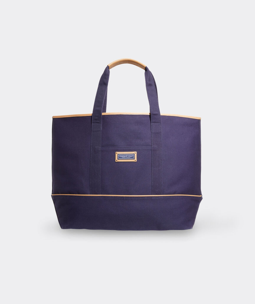 Leather Trim Large Classic Tote