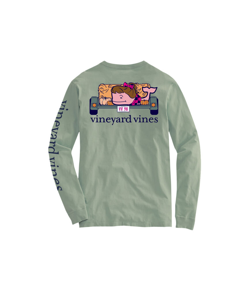 OUTLET Girls' Hay Ride Whale Long-Sleeve Pocket Tee
