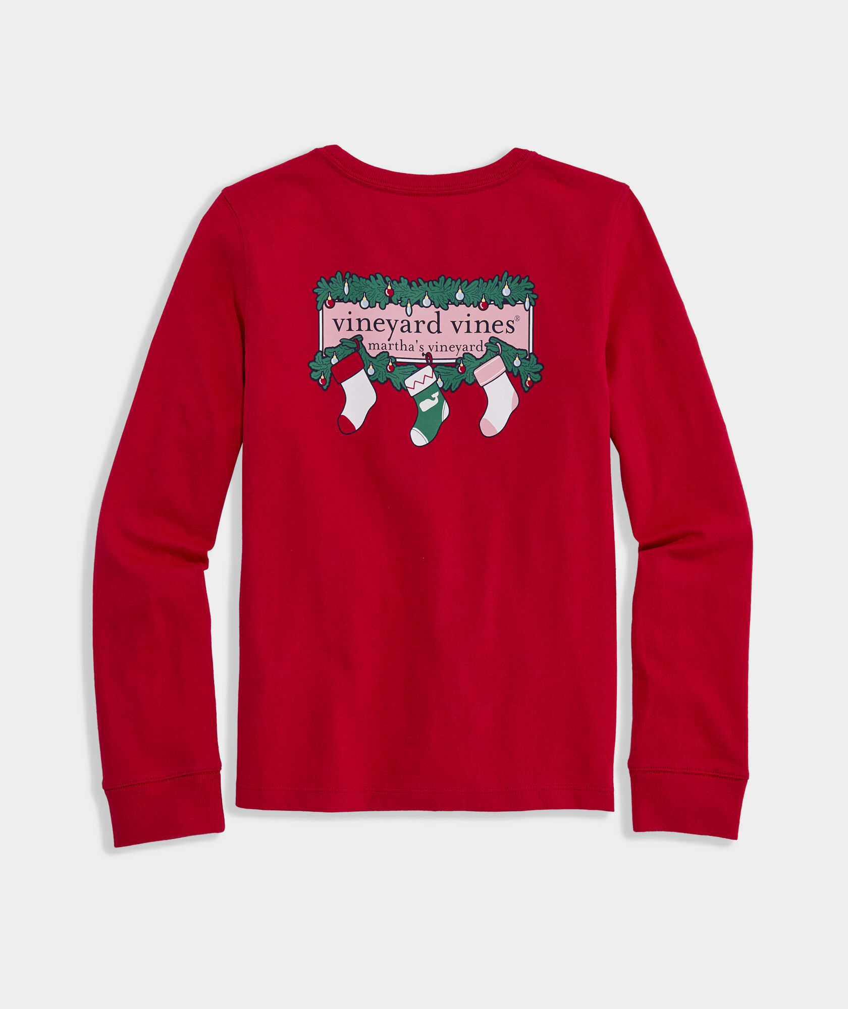 Girls' Logo Box Stockings Long-Sleeve Pocket Tee