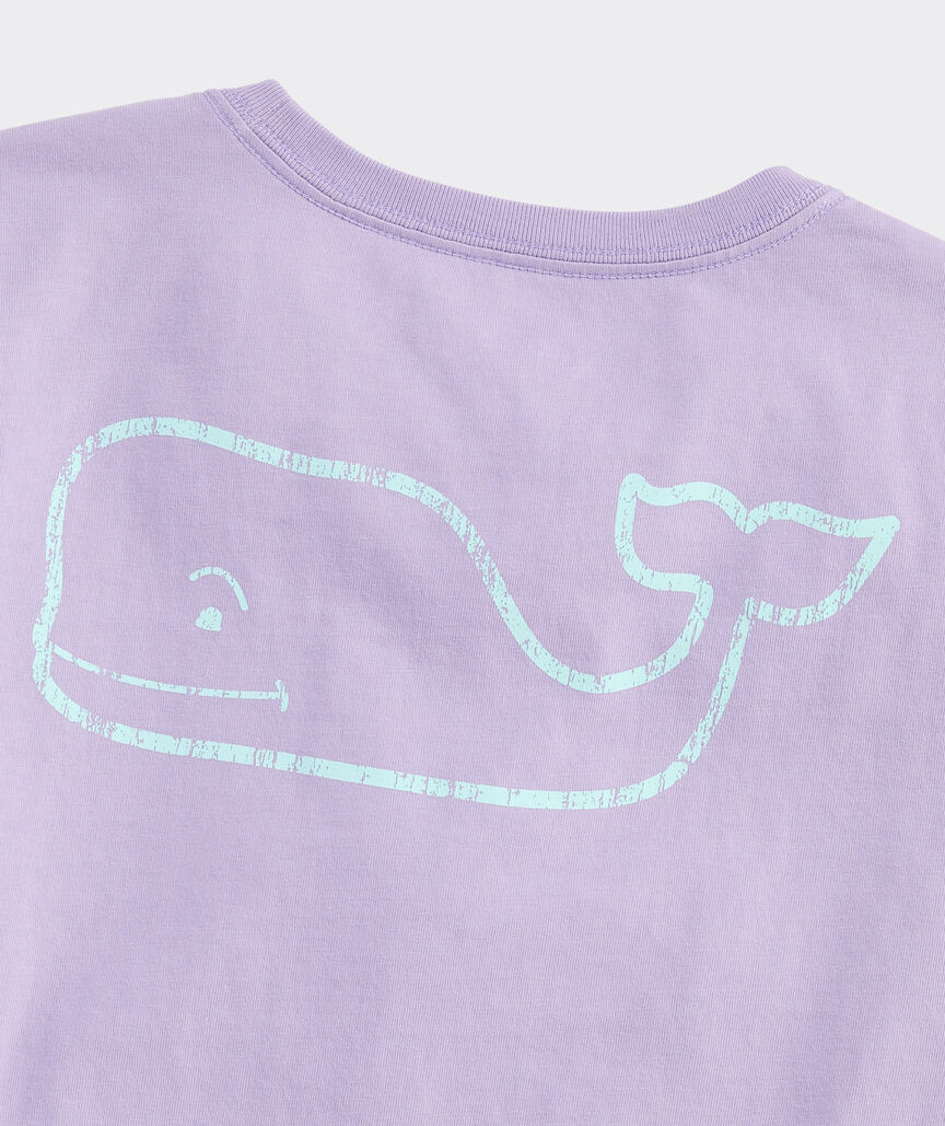 Girls' Garment-Dyed Vintage Whale Short-Sleeve Pocket Tee