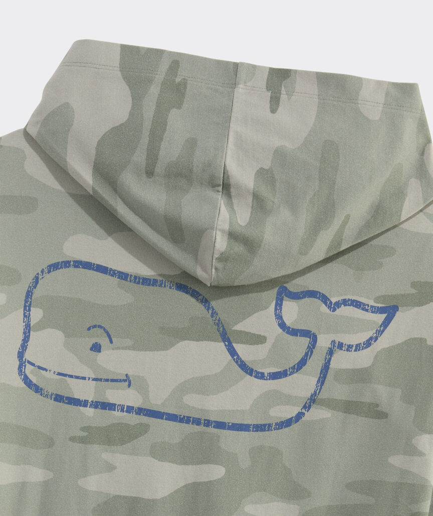Vintage Whale Beach Camo Long-Sleeve Hoodie Tee
