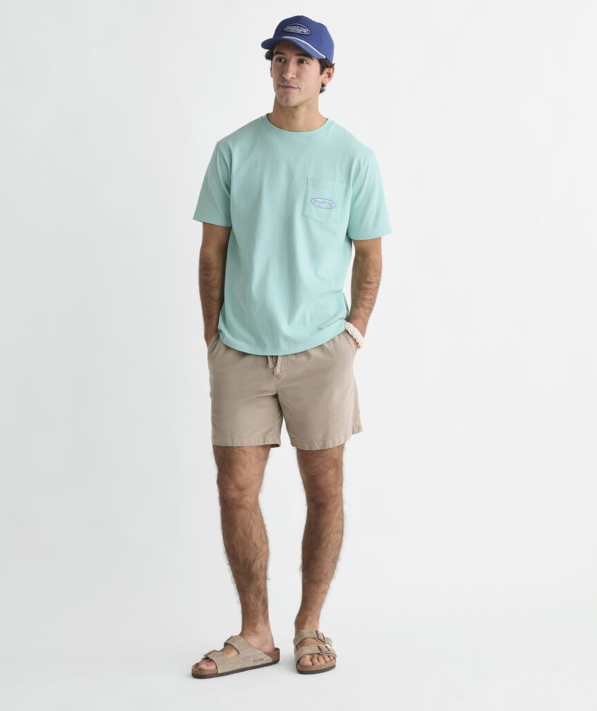Florita Palm Surf Logo Short-Sleeve Pocket Tee