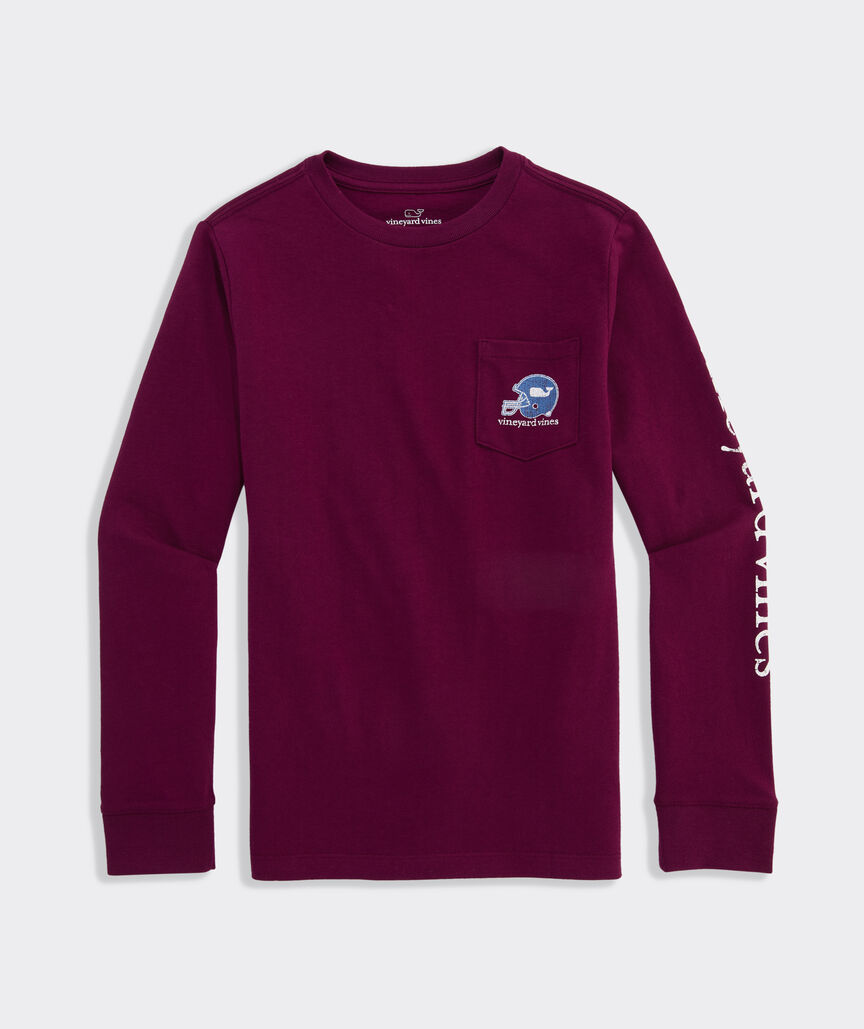 Boys' Sticker Football Helmet Long-Sleeve Pocket Tee