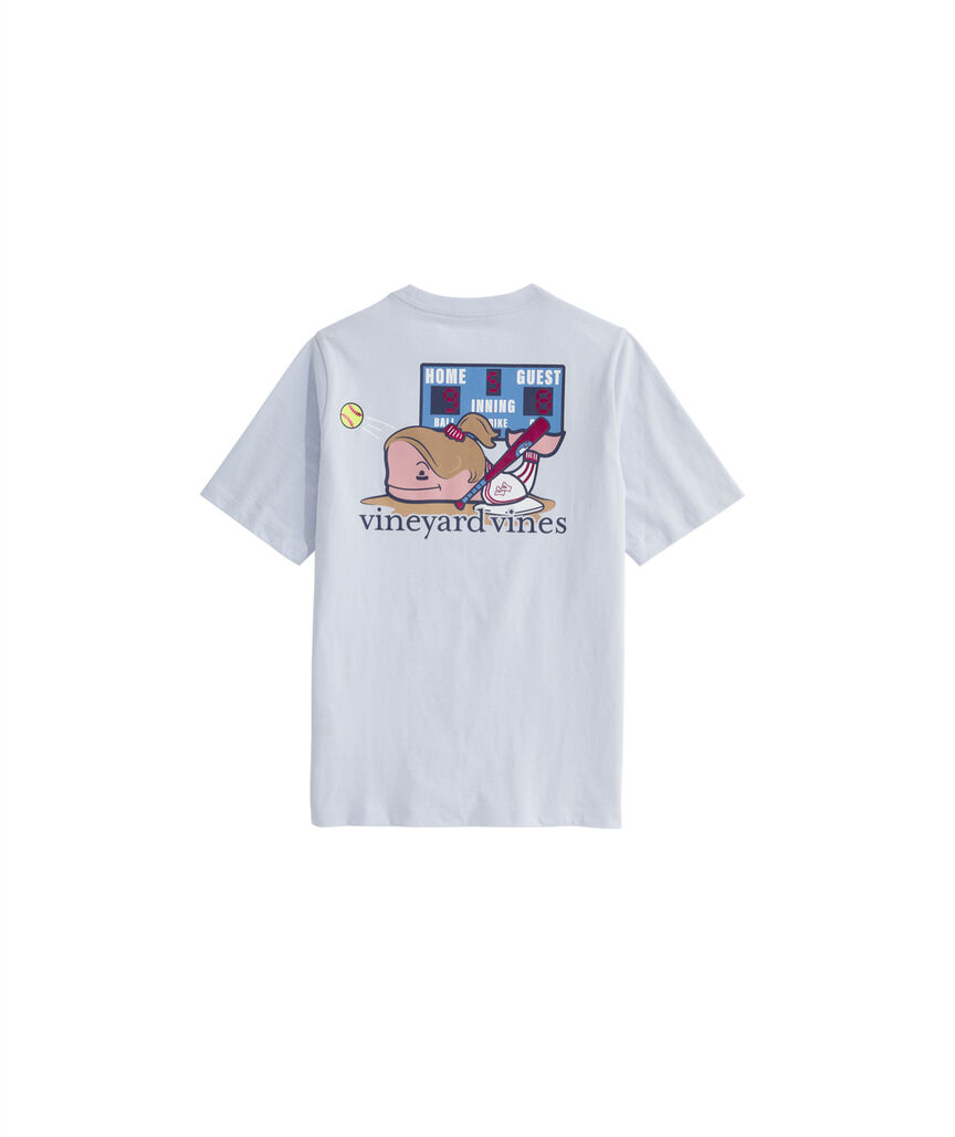 OUTLET Kids' Foil Softball Player Whale Short-Sleeve Pocket Tee