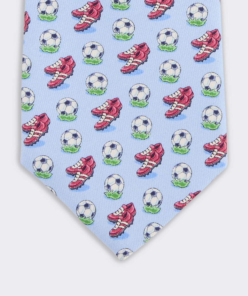 Boys' Soccer Ball & Cleats Silk Tie