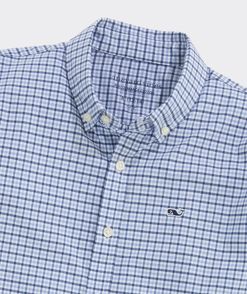 Boys' Plaid Performance Cotton Shirt