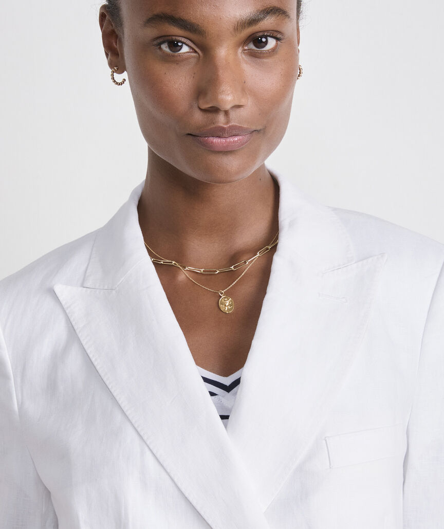 Double-Breasted Linen Jacket