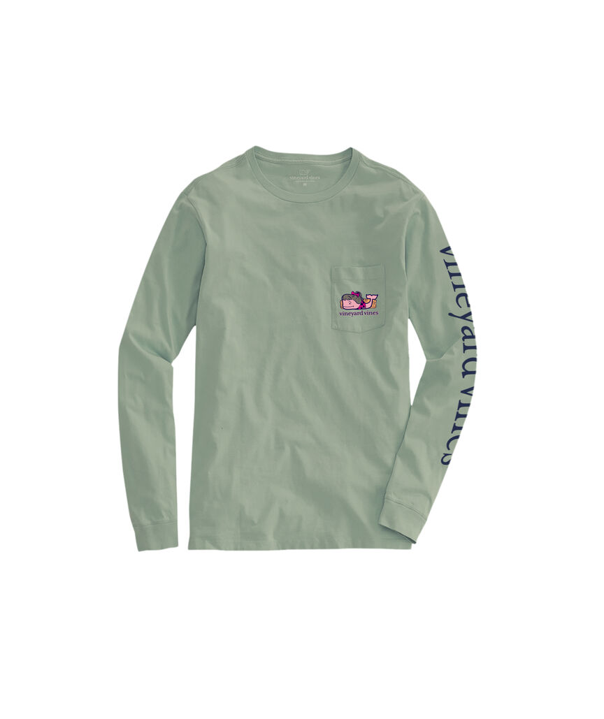 OUTLET Girls' Hay Ride Whale Long-Sleeve Pocket Tee