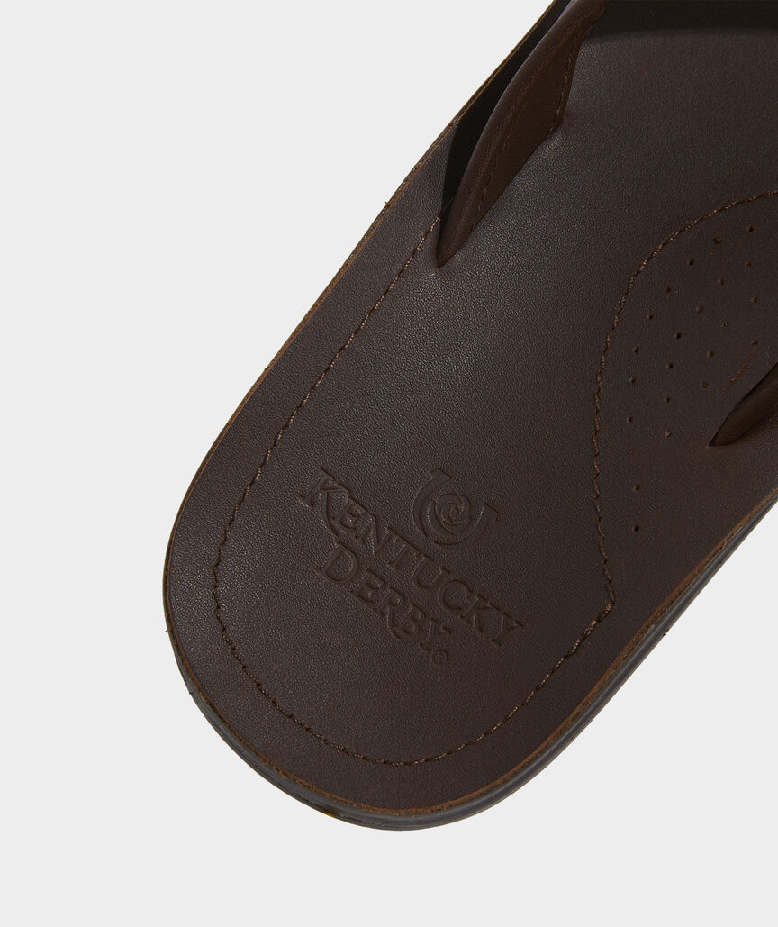 Shop Kentucky Derby Contoured Leather Flip Flops at vineyard vines
