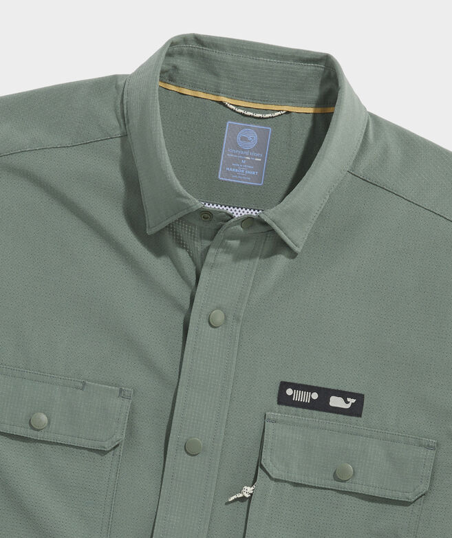 jeep dress shirts Jeep x KJP Men's Embroidered Madras Long Sleeve Shirt Kiel James Patrick