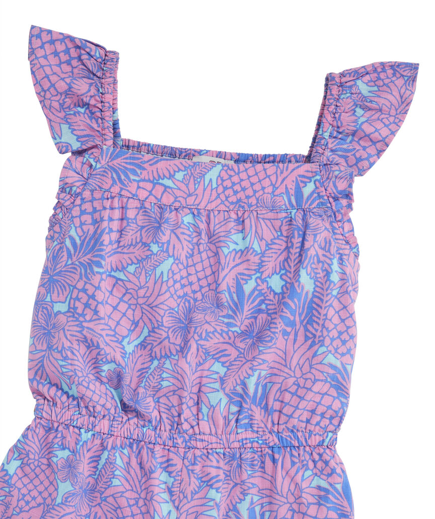 OUTLET Girls' Flutter-Sleeve Square-Neck Romper