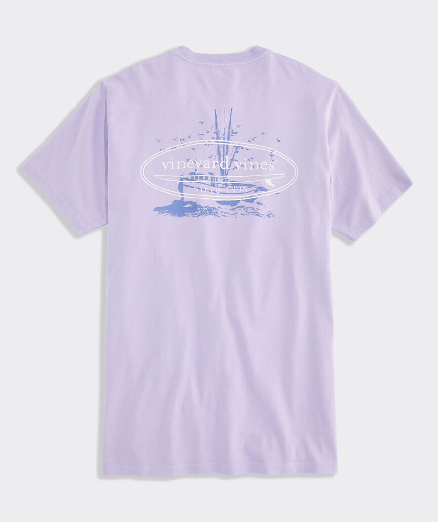 Fishing Boat Surf Icon Short-Sleeve Pocket Tee