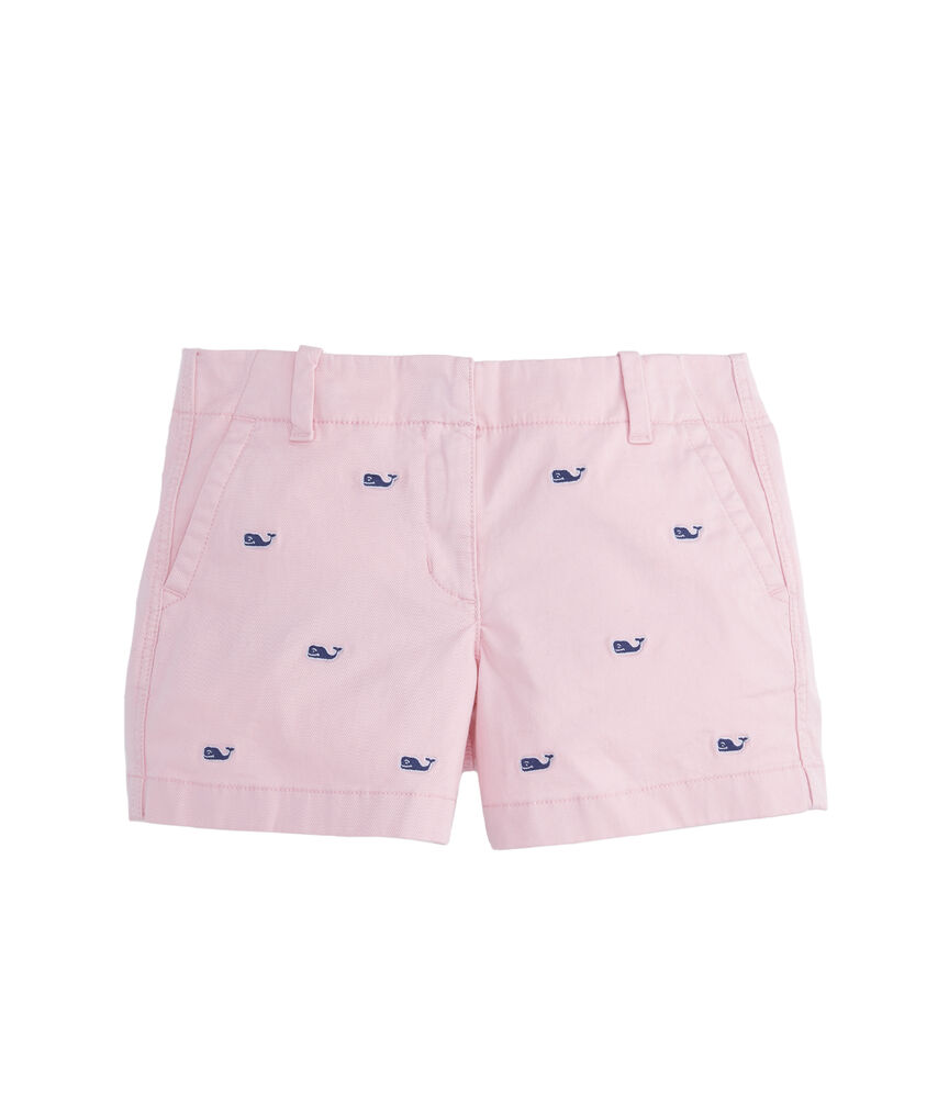 Girls' Whale Embroidered Every Day Shorts