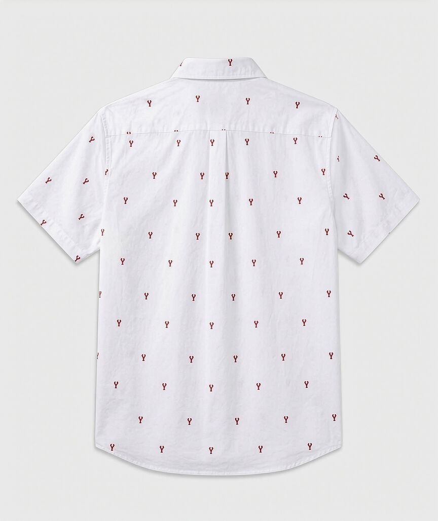 OUTLET Poplin Short-Sleeve Micro Lobster Shirt
