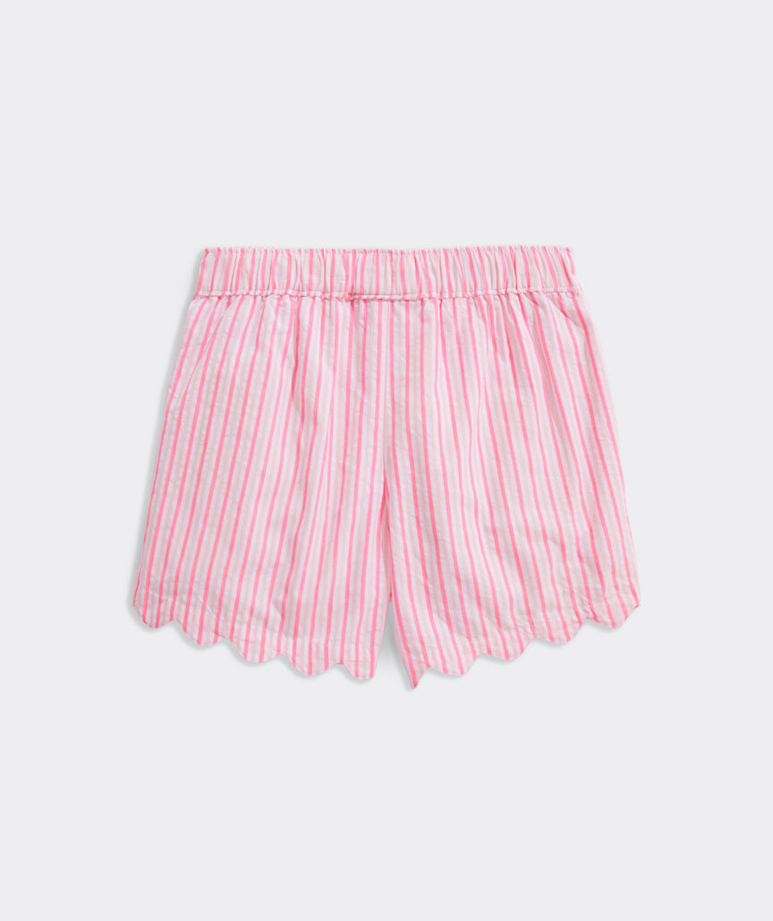 Girls' Seersucker Scallop Pull-On Shorts