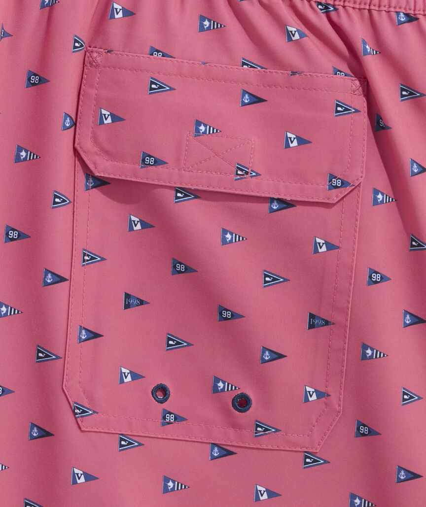 OUTLET 5 Inch Burgee Flag Chappy Swim Trunks