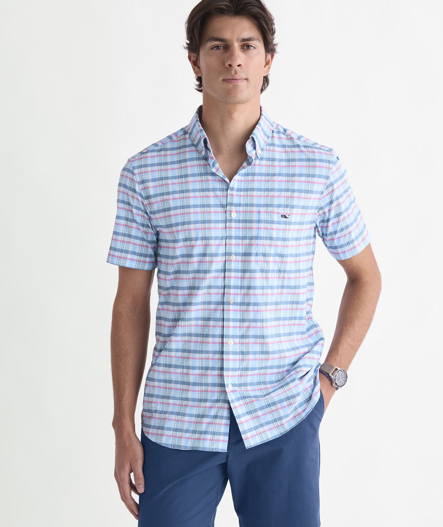 Performance Plaid Short-Sleeve Featherweight Shirt