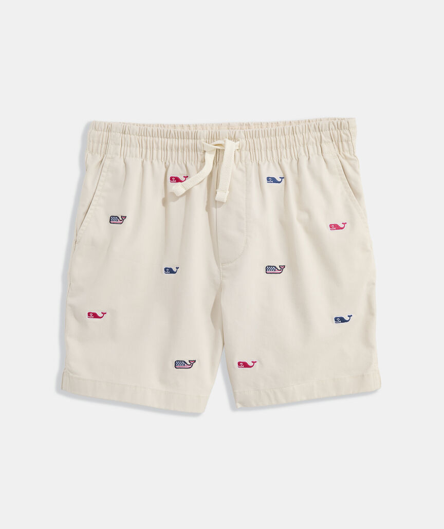 Boys' Whale Embroidered Pull-On Shorts