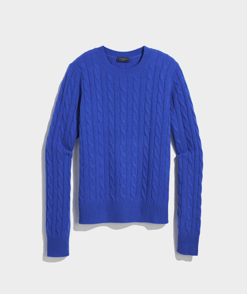 Cashmere Classic Cable Crewneck Sweater