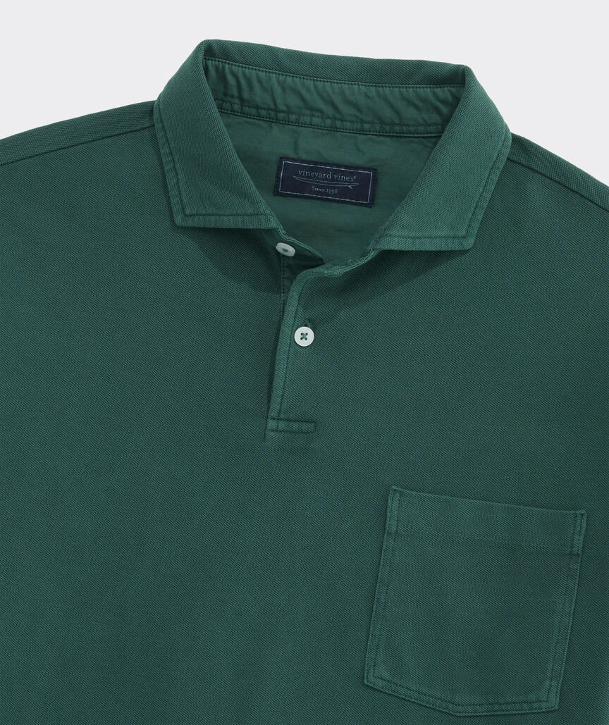 Lived-In Long-Sleeve Pique Polo
