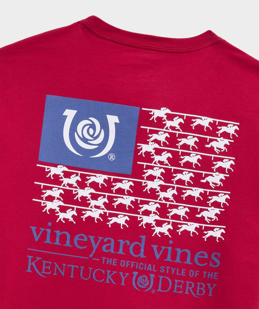 Kentucky Derby American Flag Short-Sleeve Pocket Tee