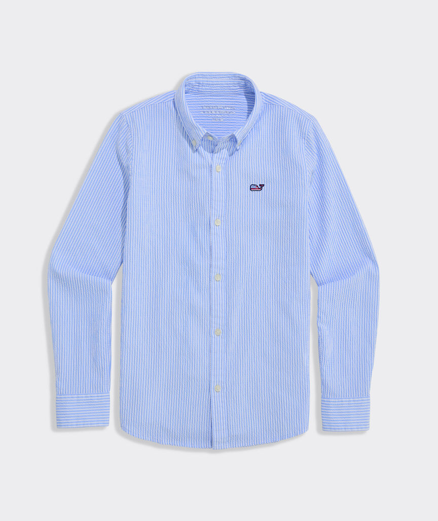 Boys' Performance Star Spangled Seersucker Featherweight Shirt